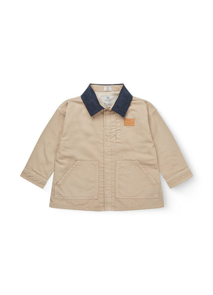 Twill-Jacke mit Cordkragen - 100 % Baumwolle - Beige - Copenhagen Colors