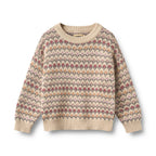 Jacquard trui Harlow - Off White - Biologisch katoen - Wheat kind voorkant