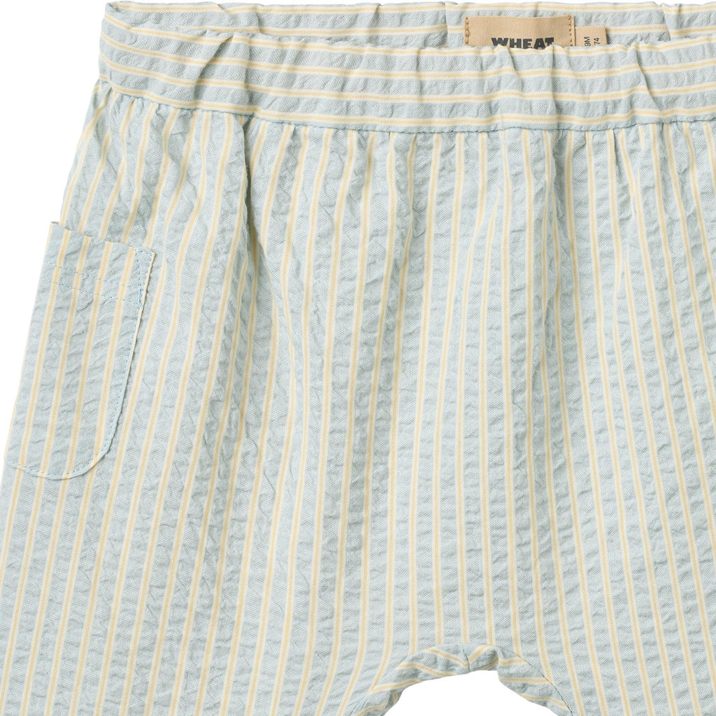 Broekje -  Trousers Henry - Biologisch katoen -  Summer sky stripe/Blauw - Wheat close up