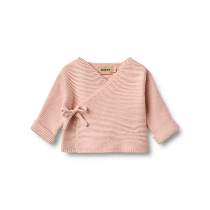 Overslag vesje - Knit Wraparound L/S Siva - Biologisch katoen - Wheat powder voor