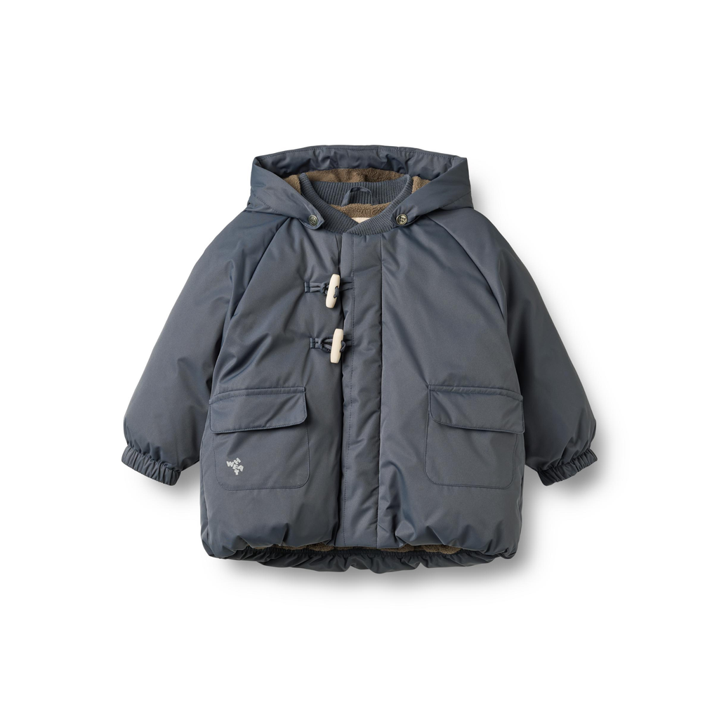 Puffer Winterjas - Waterdicht - Greyblue - Gerecycled polyester - Whet voorkant