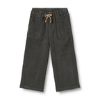 Corduroy broek James - Wide fit - Biologisch katoen - Black sea/zwart - Wheat voorkant