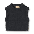 Spencer - Knit vest Bobby - Biologisch katoen - Navy - Wheat voorkant